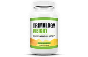 Trimology supplement bottle — advanced weight loss support formula with RS2 resistant starch